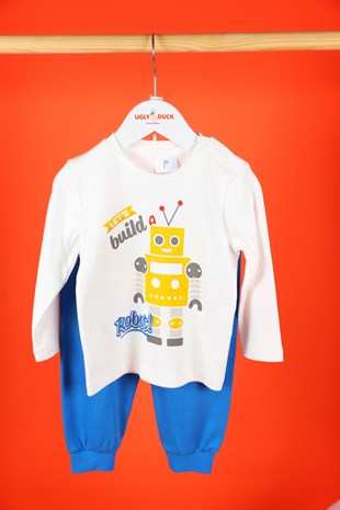 Erkek Bebek Robotlu Pijama Takımı