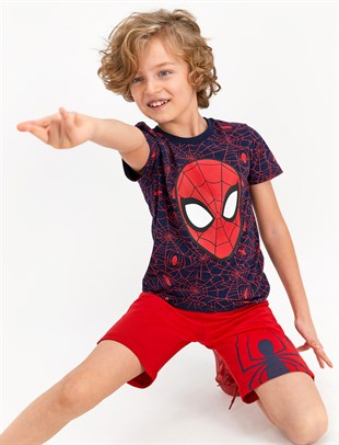 Erkek Çocuk Lisanslı Spiderman Şortlu Pijama Takım
