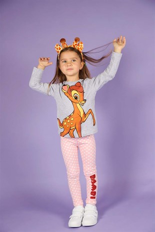 Kız Çocuk Lisanslı Bambi Pijama Takımı
