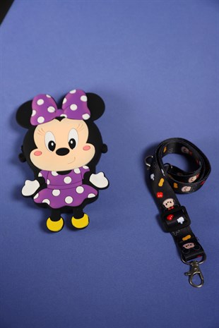 Kız Çocuk Mor Mickey Mouse Silikon Askılı Çanta