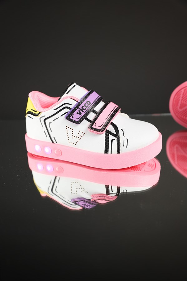 Vicco Kız Çocuk Picasso Pembe Işıklı Spor Ayakkabı